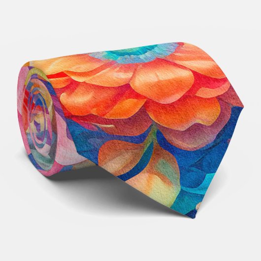 Summer Blume Bouquet Whimsical Boho Krawatte (Gerollt)