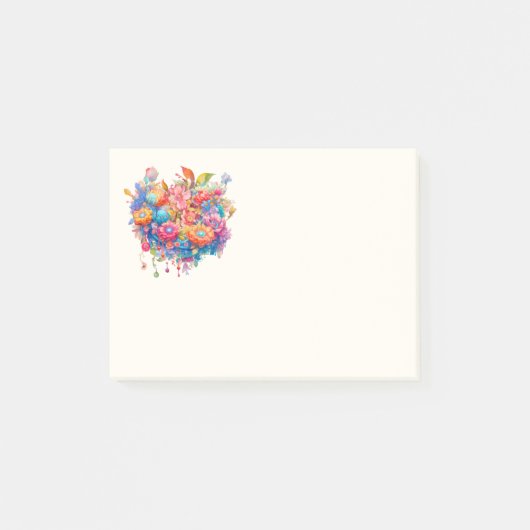 Summer Blume Bouquet Whimsical Boho Post-it Klebezettel (Vorderseite)