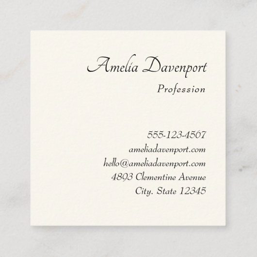 Summer Blume Bouquet Whimsical Boho Quadratische Visitenkarte (Rückseite)