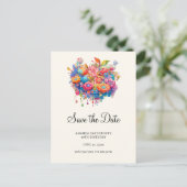 Summer Blume Bouquet Whimsical Boho Save the Date Einladungspostkarte (Stehend Vorderseite)
