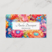 Summer Blume Bouquet Whimsical Boho Visitenkarte (Vorderseite)