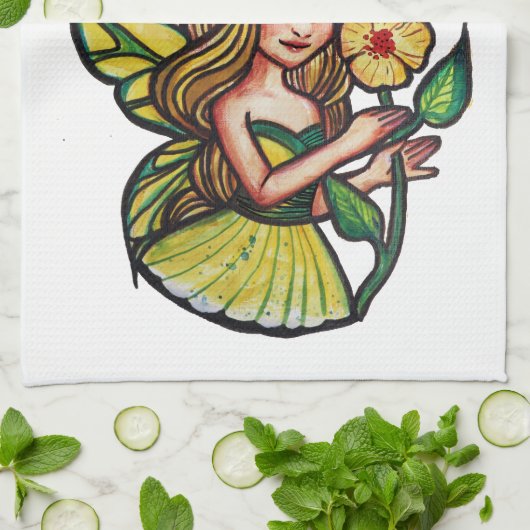 Summer Blume Fairy Geschirrtuch (Gefaltet)