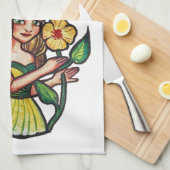 Summer Blume Fairy Geschirrtuch (Viertel Falte)