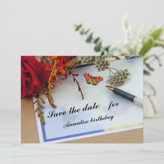 Summer Blume Hinweis Save the Date Karte (Stehend Vorderseite)