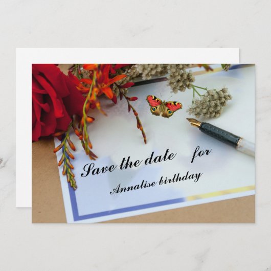 Summer Blume Hinweis Save the Date Karte (Vorne/Hinten)