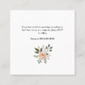 Summer Blume Hochzeiten Website UAWG Quadratische Visitenkarte (Rückseite)