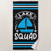 Summer Boat Lake Squad mit Strip Border Strandtuch (Vorderseite)