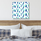 Summer Boho Blue Greenery Botanische Blätter Leinwanddruck (Insitu (Schlafzimmer))