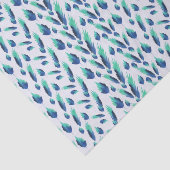 Summer Boho Blue Greenery Botanische Blätter Seidenpapier (Ausschnitt)