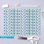 Summer Boho Blue Greenery Botanische Blätter Seidenpapier (Handwerk)