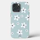 Summer Boho Blue White Daisy Blume Case-Mate iPhone Hülle (Rückseite)