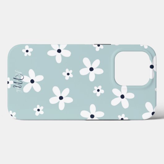 Summer Boho Blue White Daisy Blume Case-Mate iPhone Hülle (Rückseite (Horizontal))