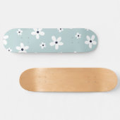 Summer Boho Blue White Daisy Blume Skateboard (Horizontal)