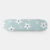 Summer Boho Blue White Daisy Blume Skateboard (Horizontal)