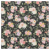 Summer Boho Floral auf Black Stoff (Muster)