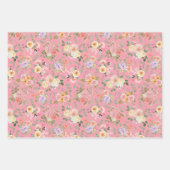 Summer Boho Floral auf Rose Pink Geschenkpapier Set (Vorderseite)