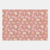 Summer Boho Floral auf Tulip Pink Geschenkpapier Set (Vorderseite 3)