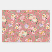 Summer Boho Floral auf Tulip Pink Geschenkpapier Set (Vorderseite 2)