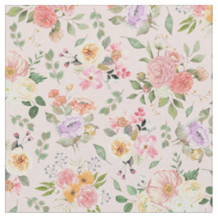 Summer Boho Floral on Baby Pink Stoff