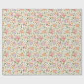 Summer Boho Floral on Bale Yellow Geschenkpapier (Flach)