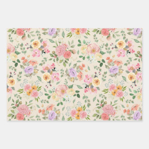 Summer Boho Floral on Bale Yellow Geschenkpapier Set