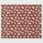Summer Boho Floral on Barn Red Geschenkpapier (Flach)