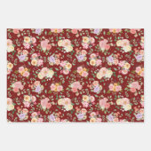 Summer Boho Floral on Barn Red Geschenkpapier Set (Vorderseite)
