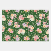 Summer Boho Floral on Dark Green Geschenkpapier Set (Vorderseite 2)