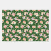 Summer Boho Floral on Dark Green Geschenkpapier Set (Vorderseite)