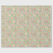 Summer Boho Floral on Gin Green Geschenkpapier (Flach)