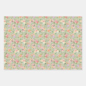 Summer Boho Floral on Gin Green Geschenkpapier Set (Vorderseite 3)