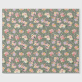Summer Boho Floral on Gray Geschenkpapier (Flach)