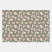 Summer Boho Floral on Gray Geschenkpapier Set (Vorderseite 3)