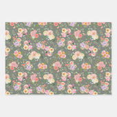 Summer Boho Floral on Gray Geschenkpapier Set (Vorderseite)