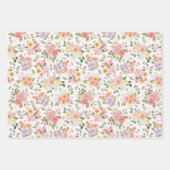 Summer Boho Floral on Off White Geschenkpapier Set (Vorderseite)