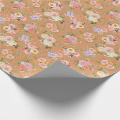 Summer Boho Floral on Orange Geschenkpapier (Ecke)