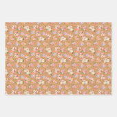Summer Boho Floral on Orange Geschenkpapier Set (Vorderseite 3)