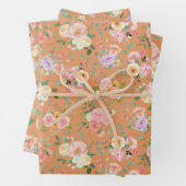 Summer Boho Floral on Orange Geschenkpapier Set (Beispiel)