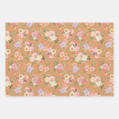 Summer Boho Floral on Orange Geschenkpapier Set (Vorderseite)