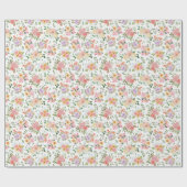 Summer Boho Floral on White Geschenkpapier (Flach)