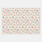 Summer Boho Floral on White Geschenkpapier Set (Vorderseite 3)