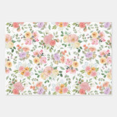 Summer Boho Floral on White Geschenkpapier Set (Vorderseite 2)