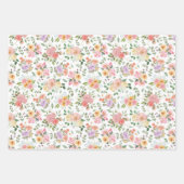 Summer Boho Floral on White Geschenkpapier Set (Vorderseite)