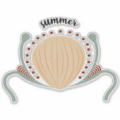 Summer Boho Muschel Aufkleber (Vorderseite)