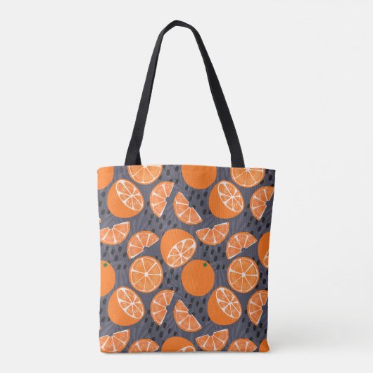 Summer Boho Orange auf Blue Monogram Tasche (Rückseite)