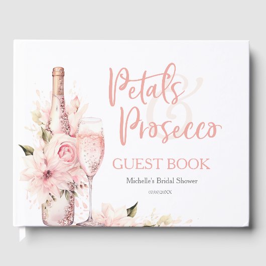 Summer Boho Petals und Prosecco Gästebuch (Vorderseite)