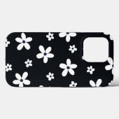 Summer Boho Schwarz-weiß Daisy Blume Case-Mate iPhone Hülle (Rückseite (Horizontal))