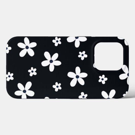 Summer Boho Schwarz-weiß Daisy Blume Case-Mate iPhone Hülle (Rückseite (Horizontal))