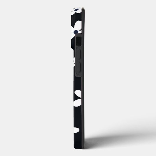 Summer Boho Schwarz-weiß Daisy Blume Case-Mate iPhone Hülle (Rückseite / Links)