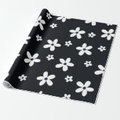 Summer Boho Schwarz-weiß Daisy Blume Geschenkpapier (Ungerollt)